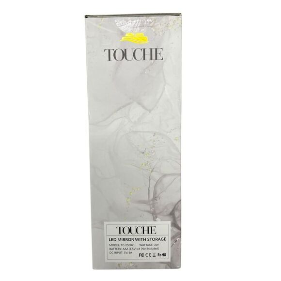 Touche LED Mirror with Storage Sleek Design Makeup Vanity Foldable Mirror NEW - Picture 2 of 5